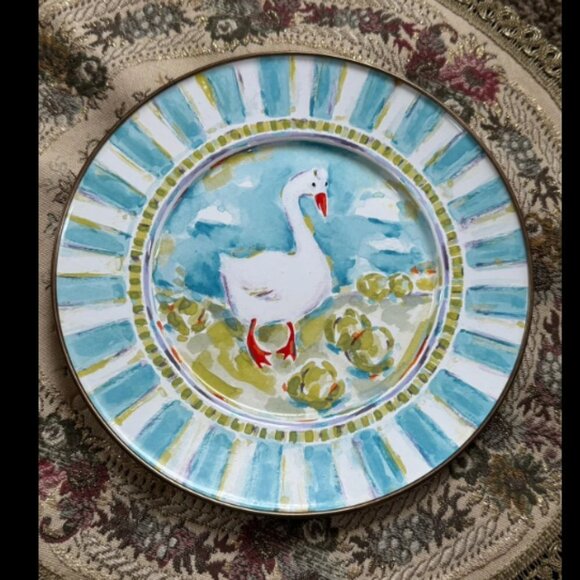 Mackenzie-Childs Duck Plate - Picture 1 of 2